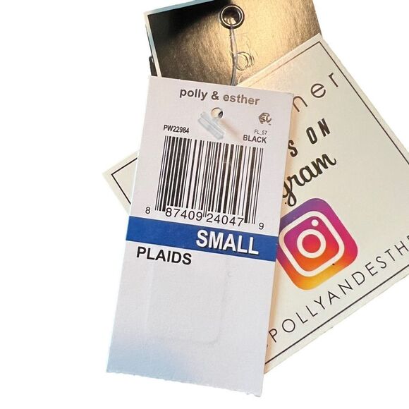 NWT!‎ Polly & Esther black & white flannel shirt - Picture 6 of 11